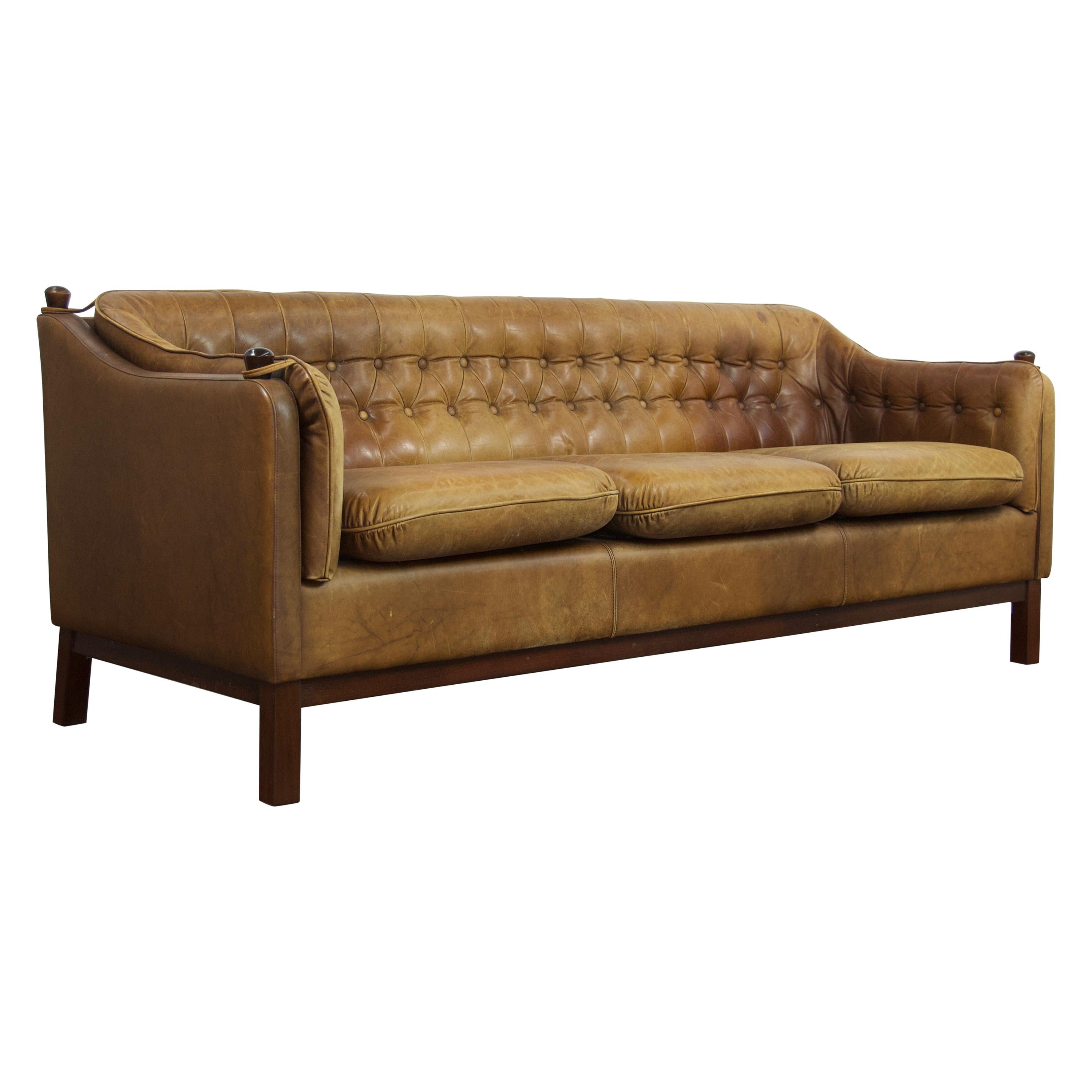 Svend Skipper Danish Leather Sofa For Sale