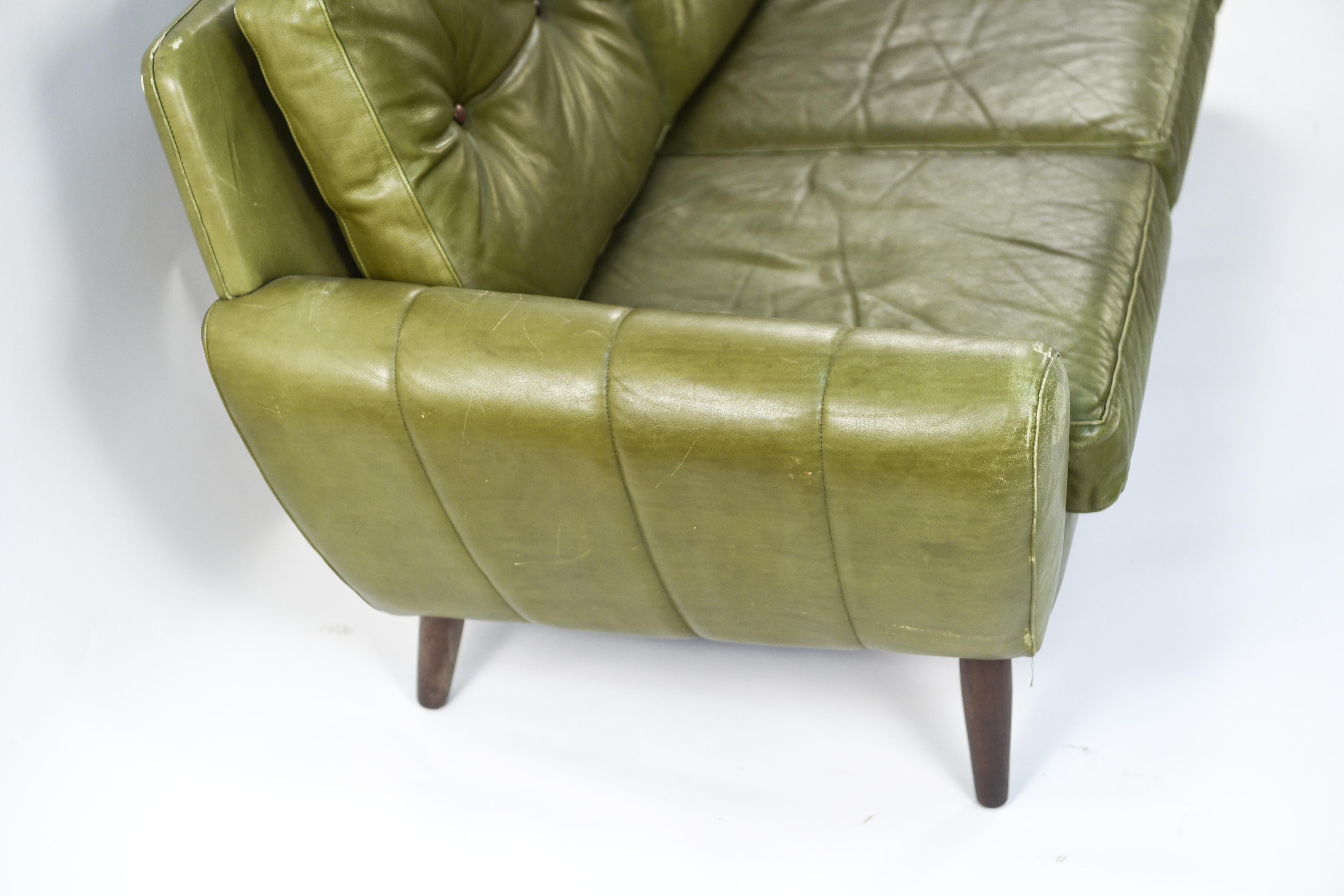 Mid-Century Modern Svend Skipper Danish Midcentury Leather Sofa