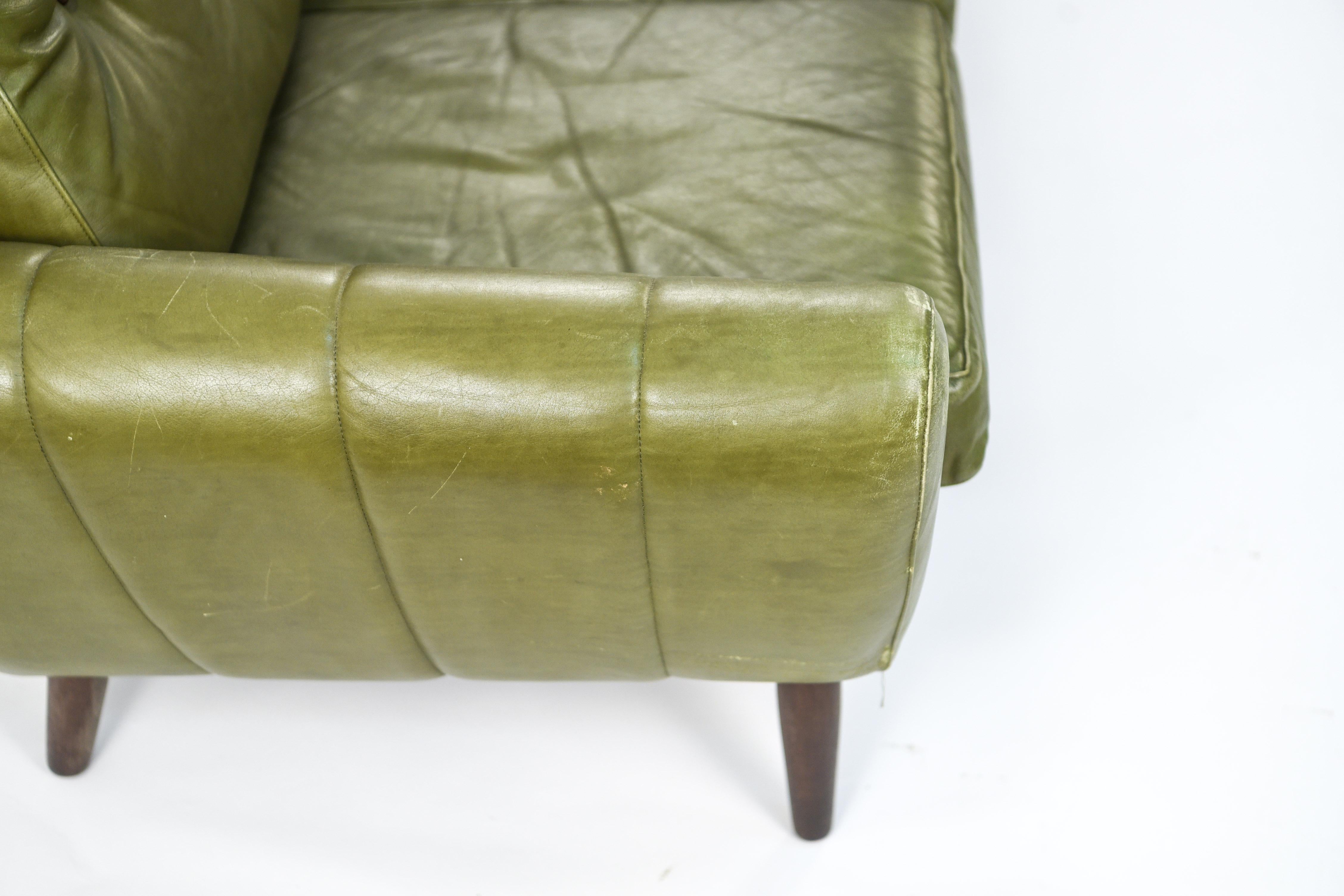 Svend Skipper Danish Midcentury Leather Sofa In Good Condition In Norwalk, CT