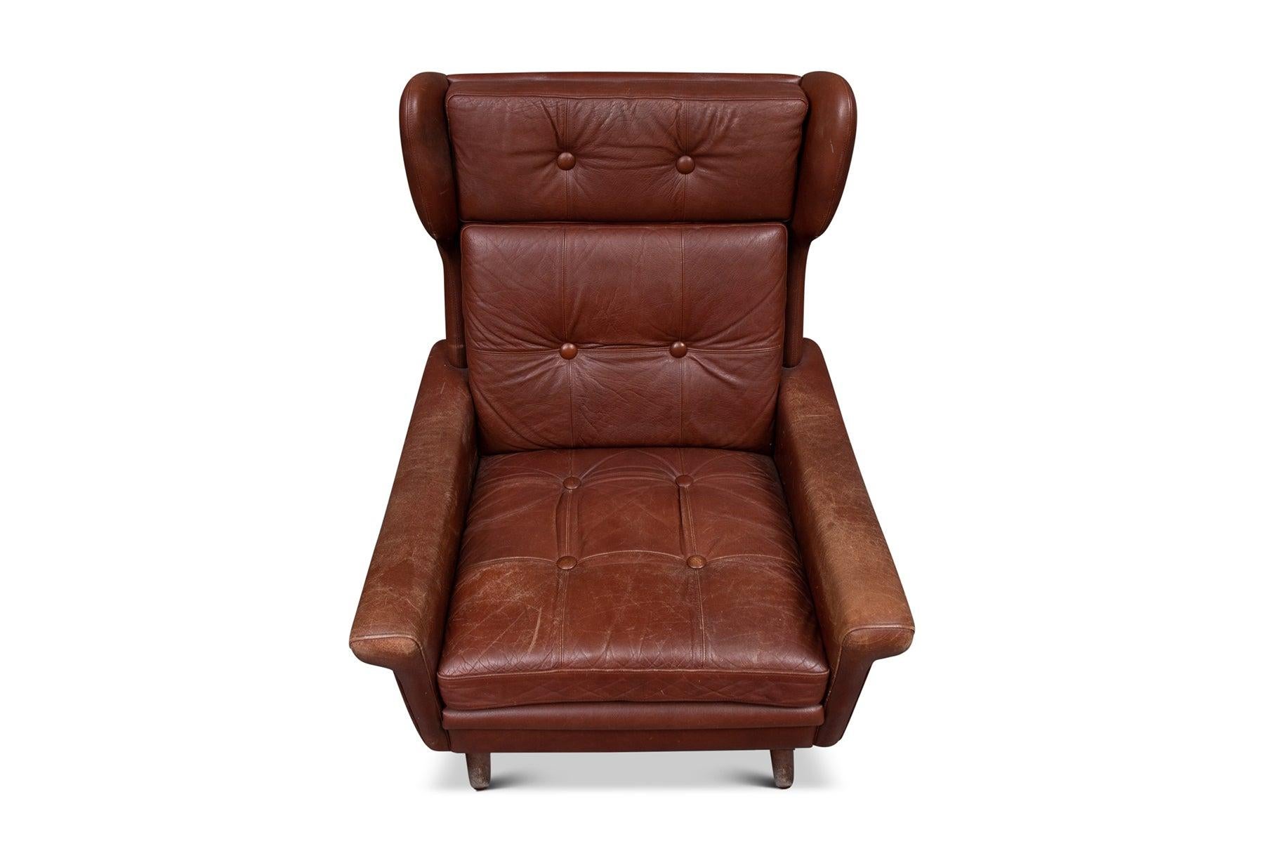 rust leather chair