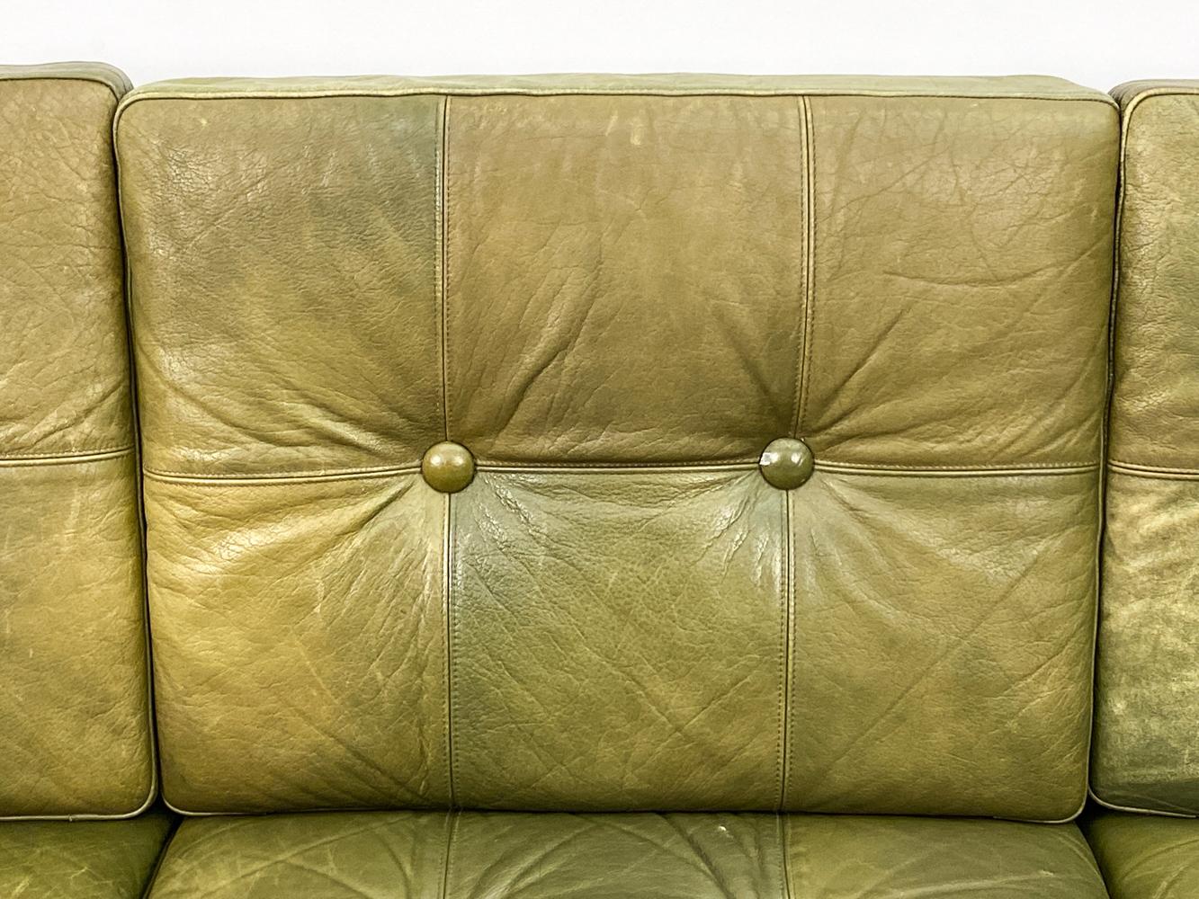 Svend Skipper Mid-Century Olive Green Leather Seating Suite 8
