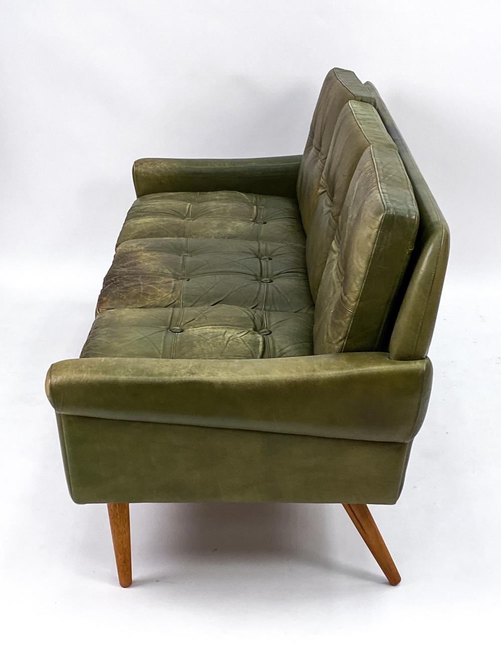 Svend Skipper Mid-Century Olive Green Leather Seating Suite 11