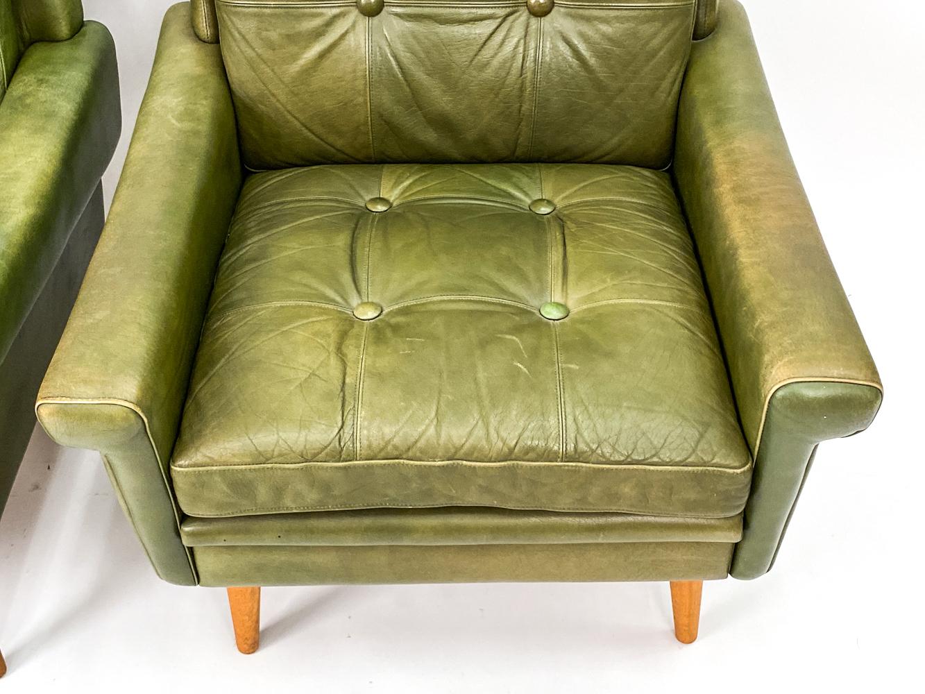 Svend Skipper Mid-Century Olive Green Leather Seating Suite 1
