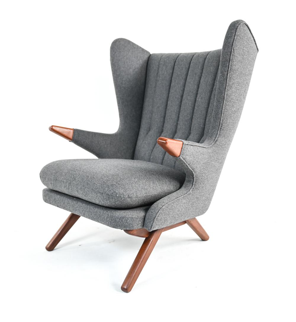 Danish Svend Skipper Model 91 Papa Bear Wingback Lounge Chair