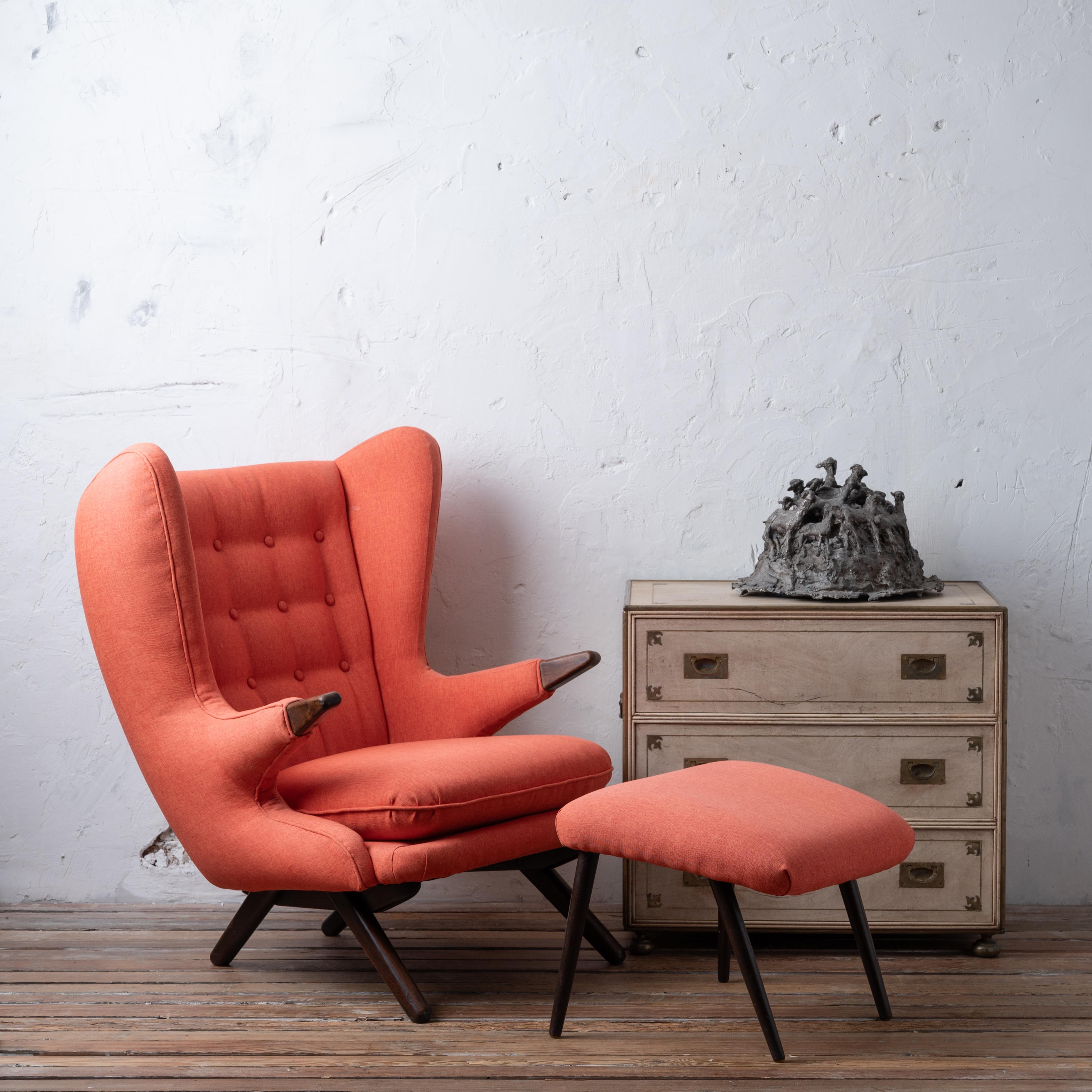Mid-Century Modern Chaise et pouf Svend Skipper modèle 91 en vente