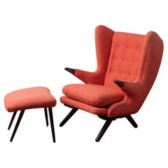 Silla con respaldo y otomana Svend Skipper Model 91