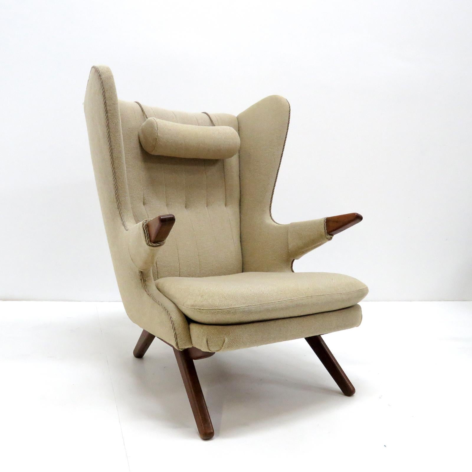 Upholstery Svend Skipper 'Model 91' Wingback Lounge Chair, 1950