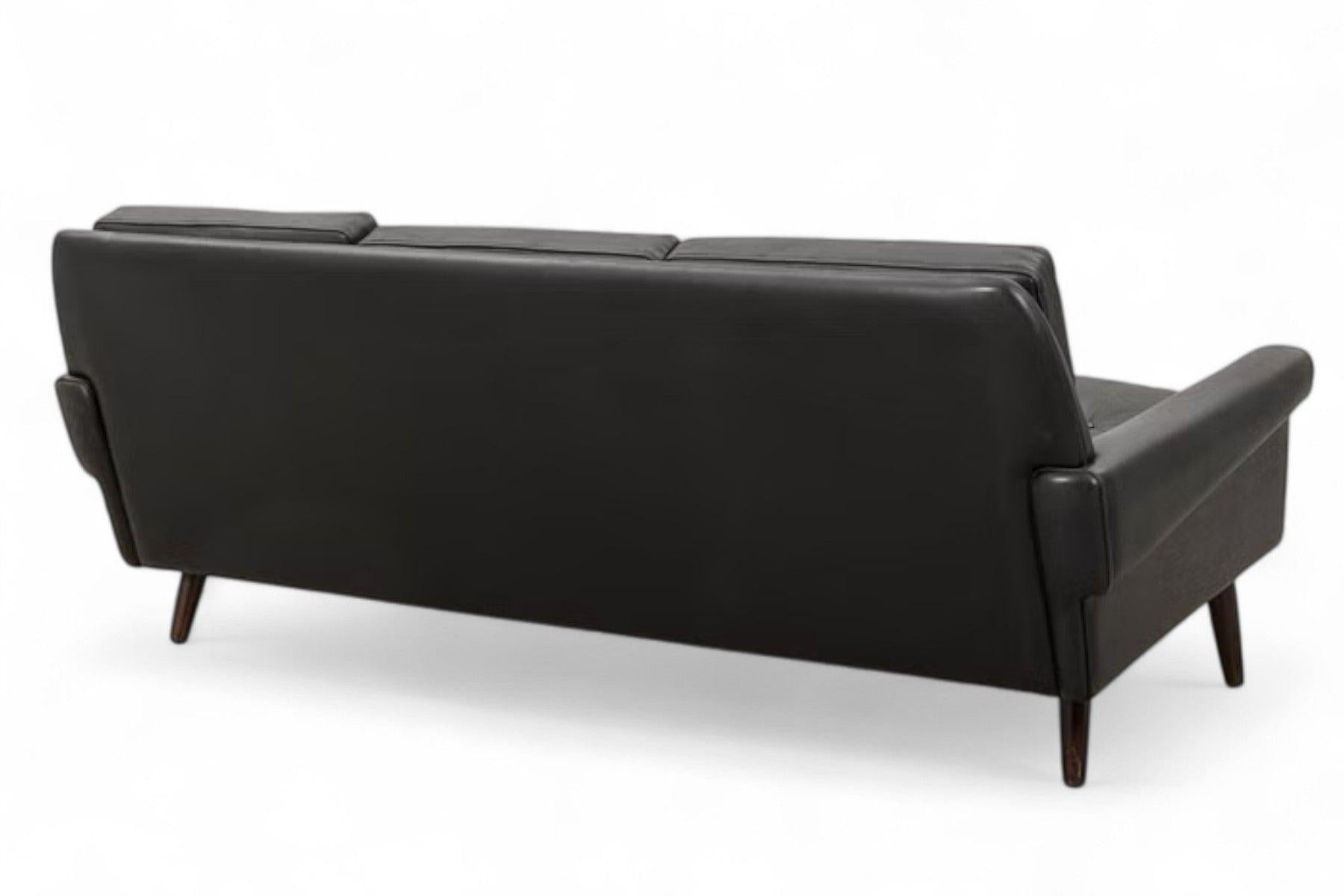 Danese Svend Skipper Divano a tre posti in pelle nera in vendita