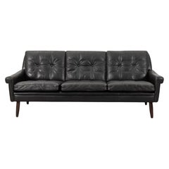 Svend Skipper Divano a tre posti in pelle nera