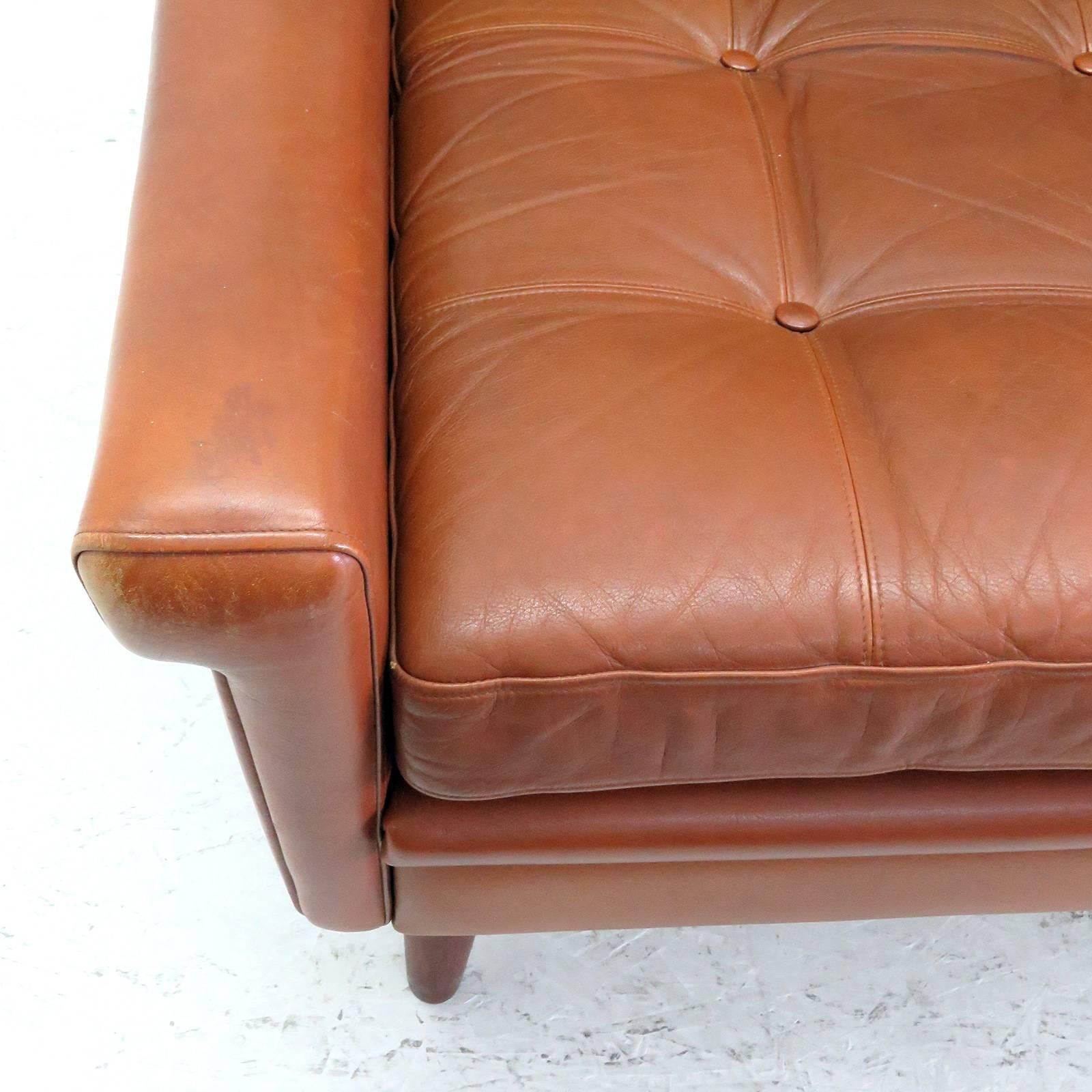 Leather Svend Skipper Wingback Lounge Chair, 1960