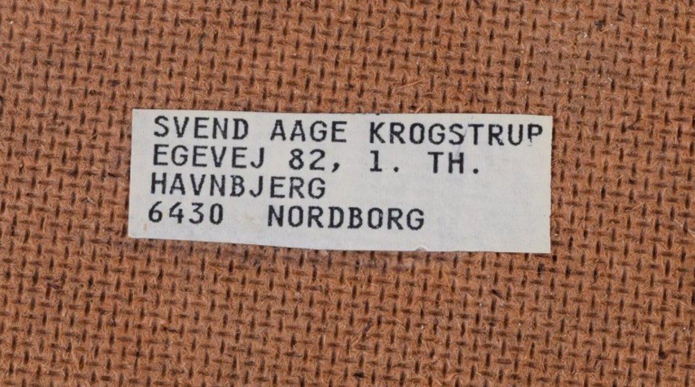 Svens Aage Krogstrup, artiste danois. Composition abstraite. Huile sur planche. en vente 2