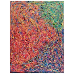 Svens Aage Krogstrup, artiste danois. Composition abstraite. Huile sur planche.