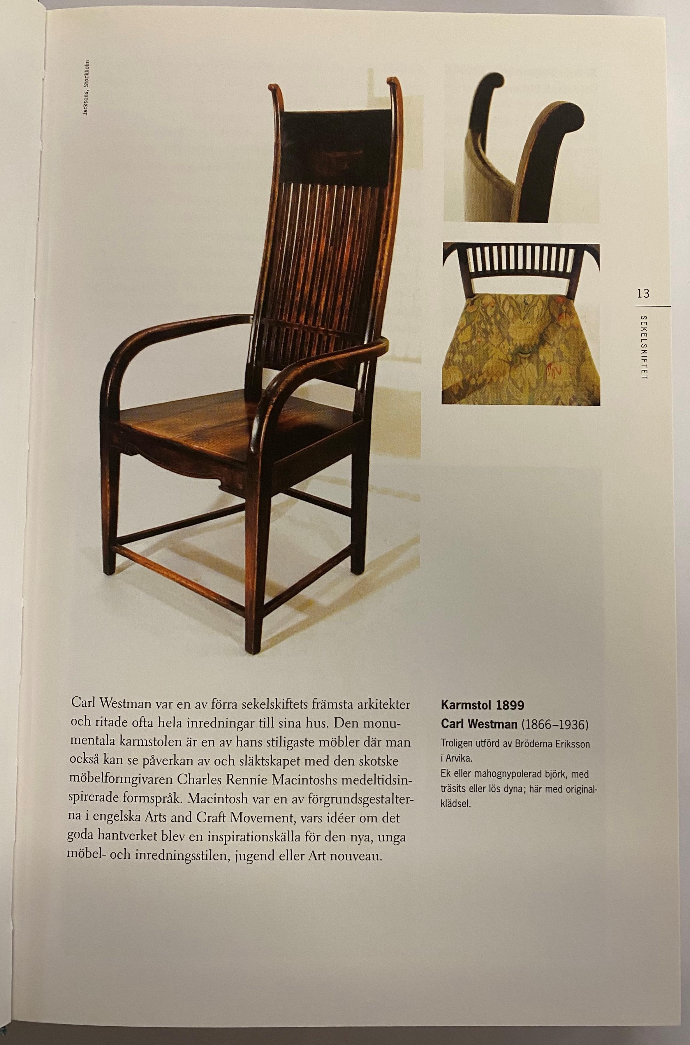 (Swedish Chairs and their Designers 1899-2001) 
The Modern overview of 20th century Swedish chairs, described by dan gordan, all presented in pictures with many new photographs by patrik johansson, who followed the author in search of seating
