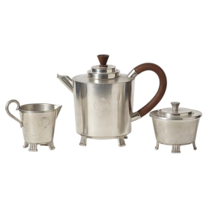 Svenskt Tenn Funkis tin coffee set for Nordiska Juvelaktiebolaget - Sweden, 1933