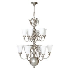 Svenskt Tenn Large 1920's Scandinavian Modern Chandelier with 12 Arms