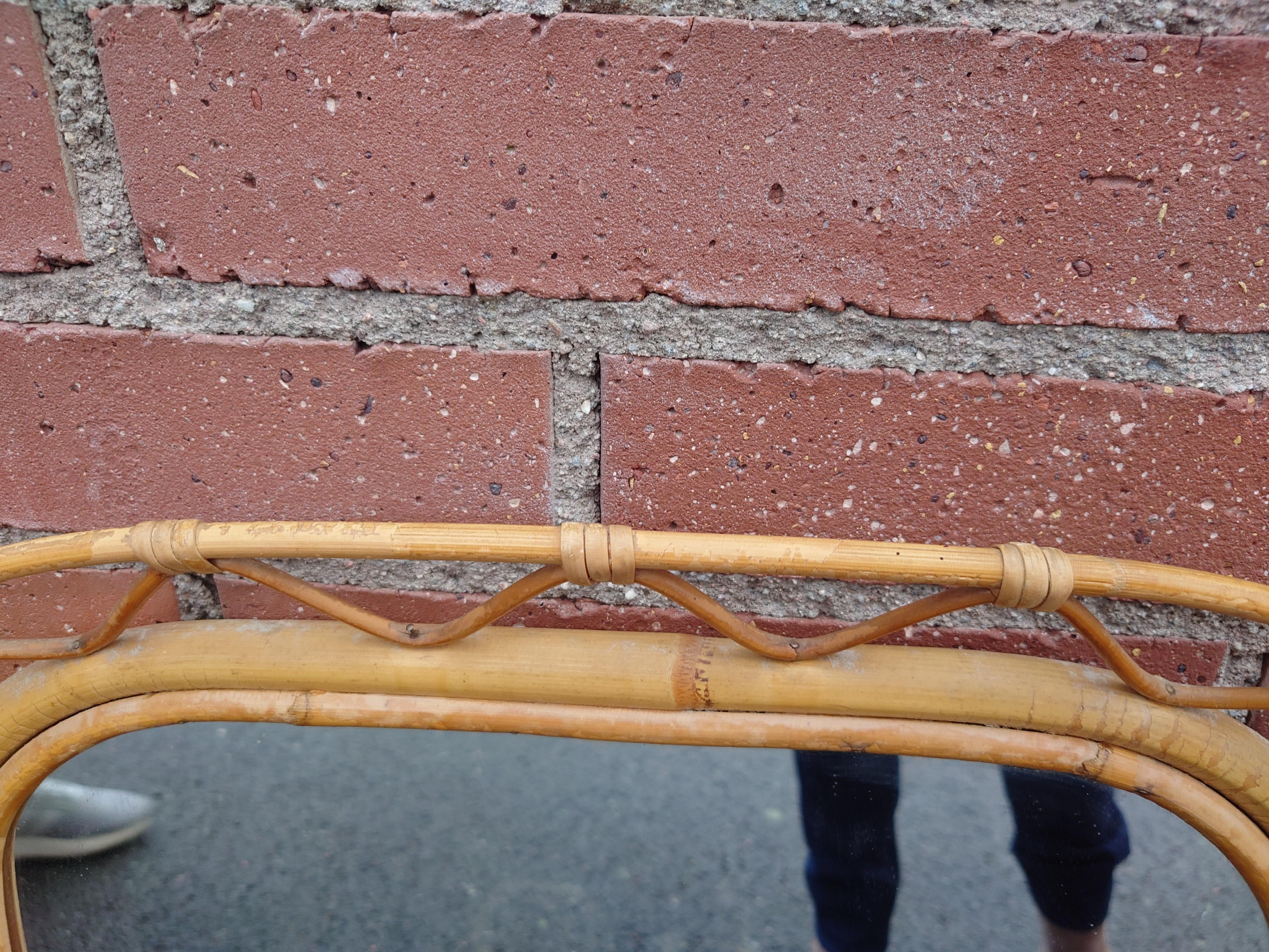 Svenskt Tenn Espejo de pared orgánico Josef Frank Ratán/mimbre , Bambú Años 50 en venta 7