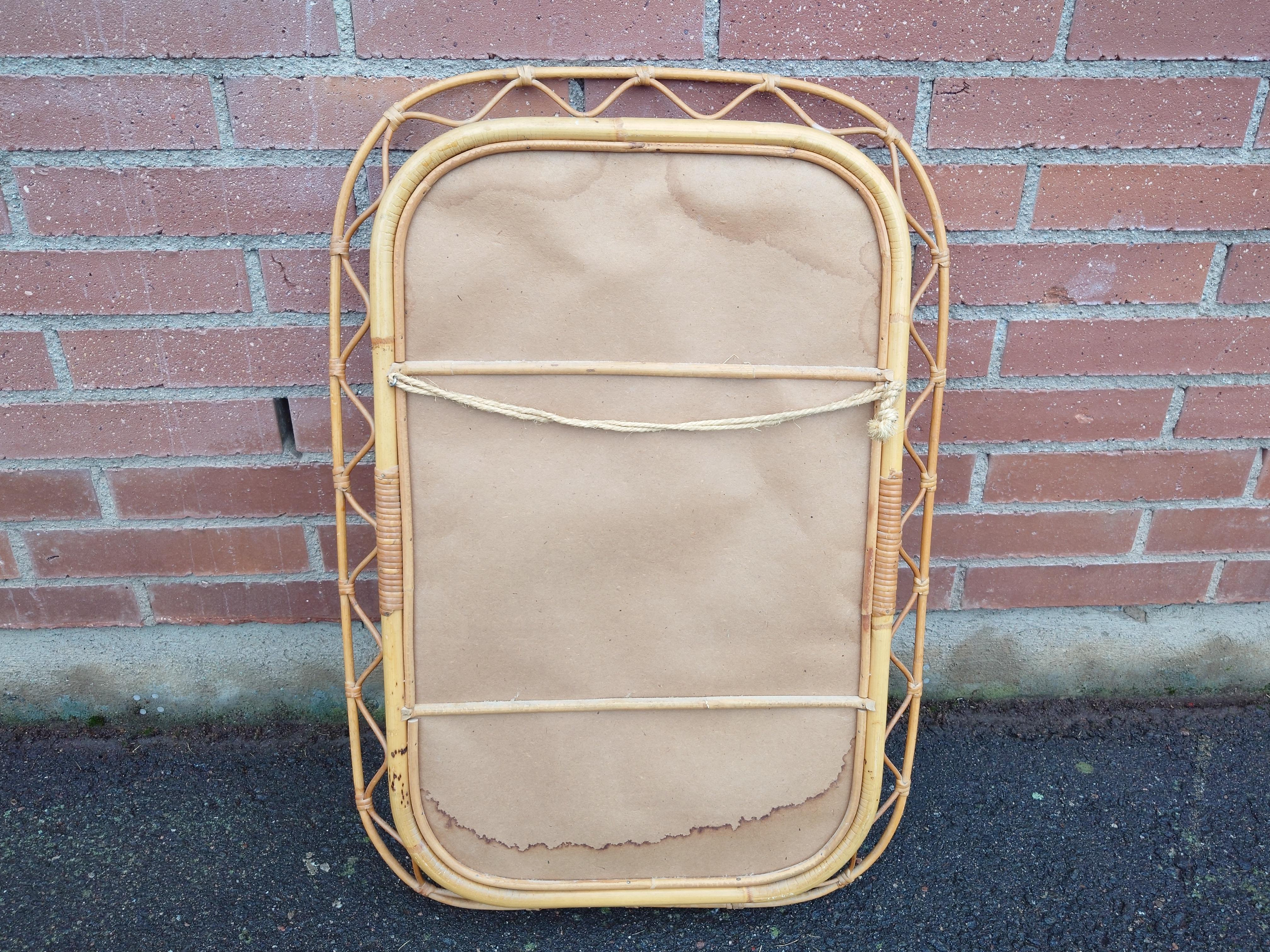 Svenskt Tenn Espejo de pared orgánico Josef Frank Ratán/mimbre , Bambú Años 50 en venta 8