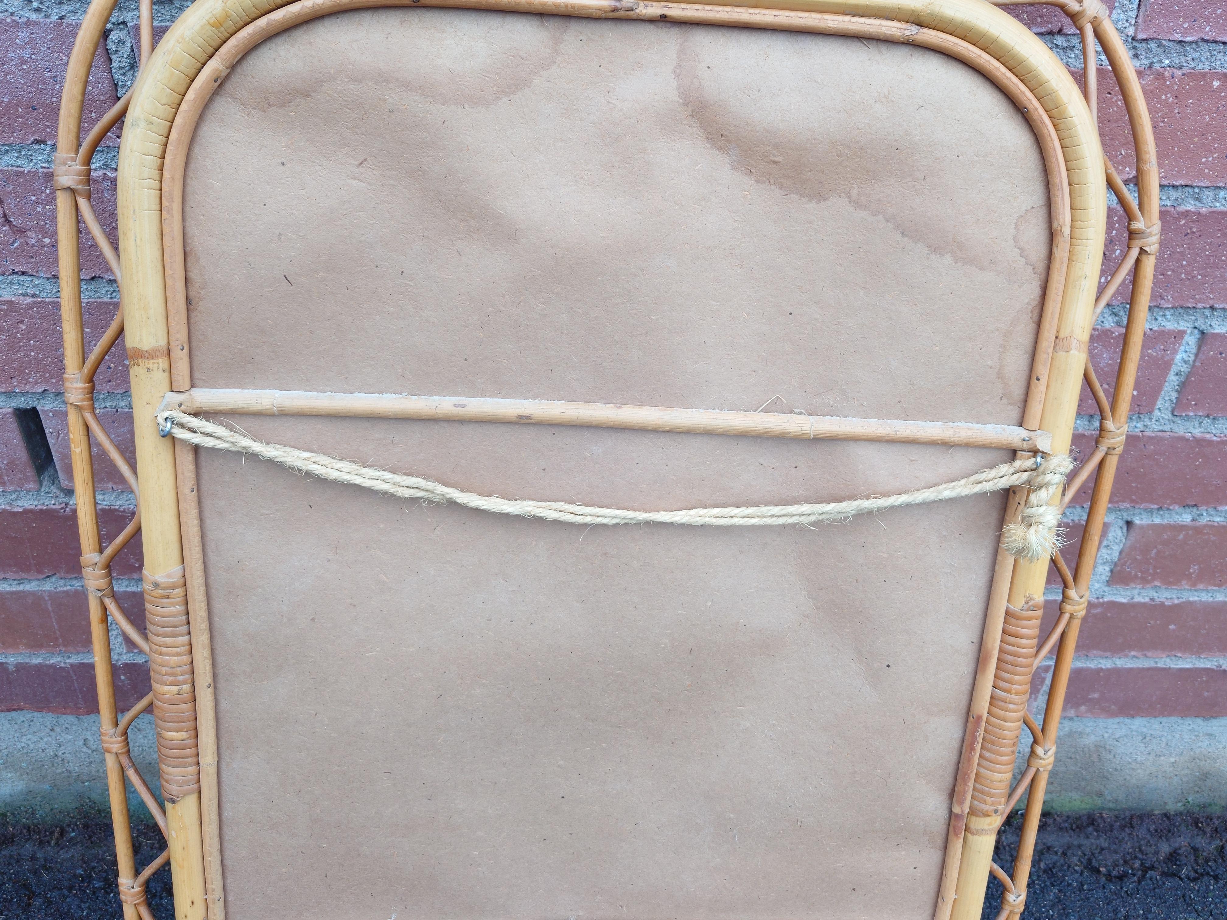 Svenskt Tenn Espejo de pared orgánico Josef Frank Ratán/mimbre , Bambú Años 50 en venta 9