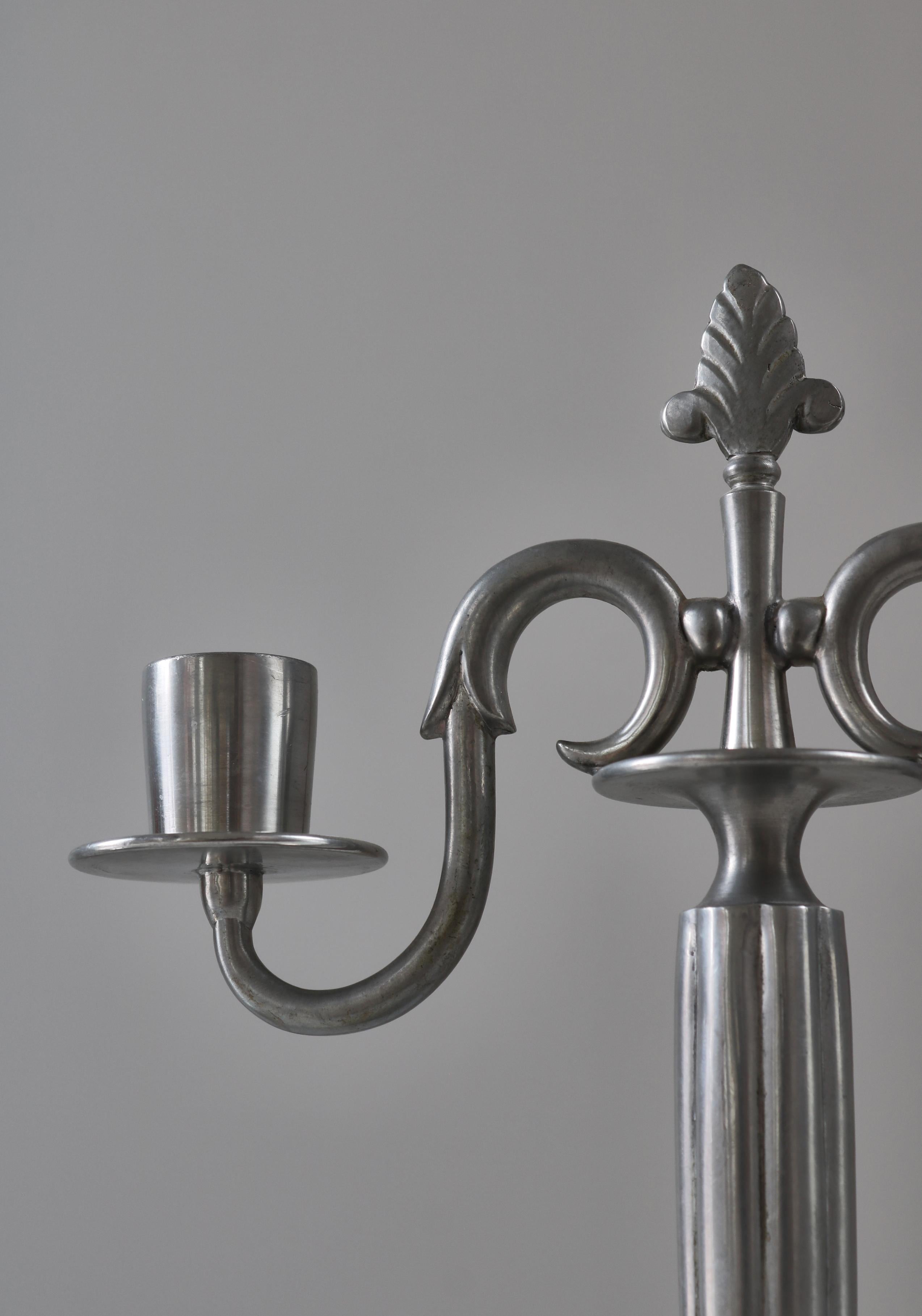 Début du 20ème siècle Paire de candélabres Svenskt Tenn par Edvin Ollers, Stockholm, 1929 en vente