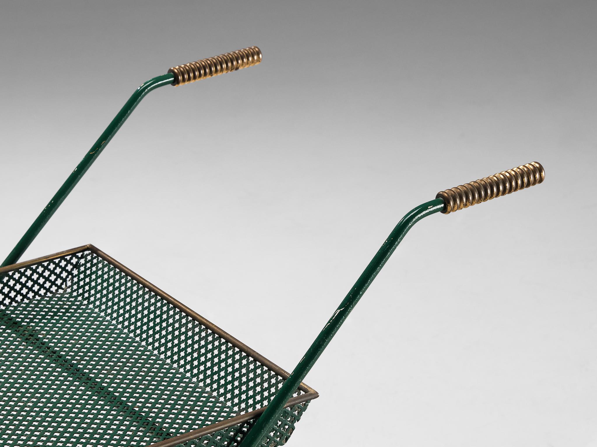 Svenskt Tenn Serving Trolley in Green Lacquered Metal For Sale 5