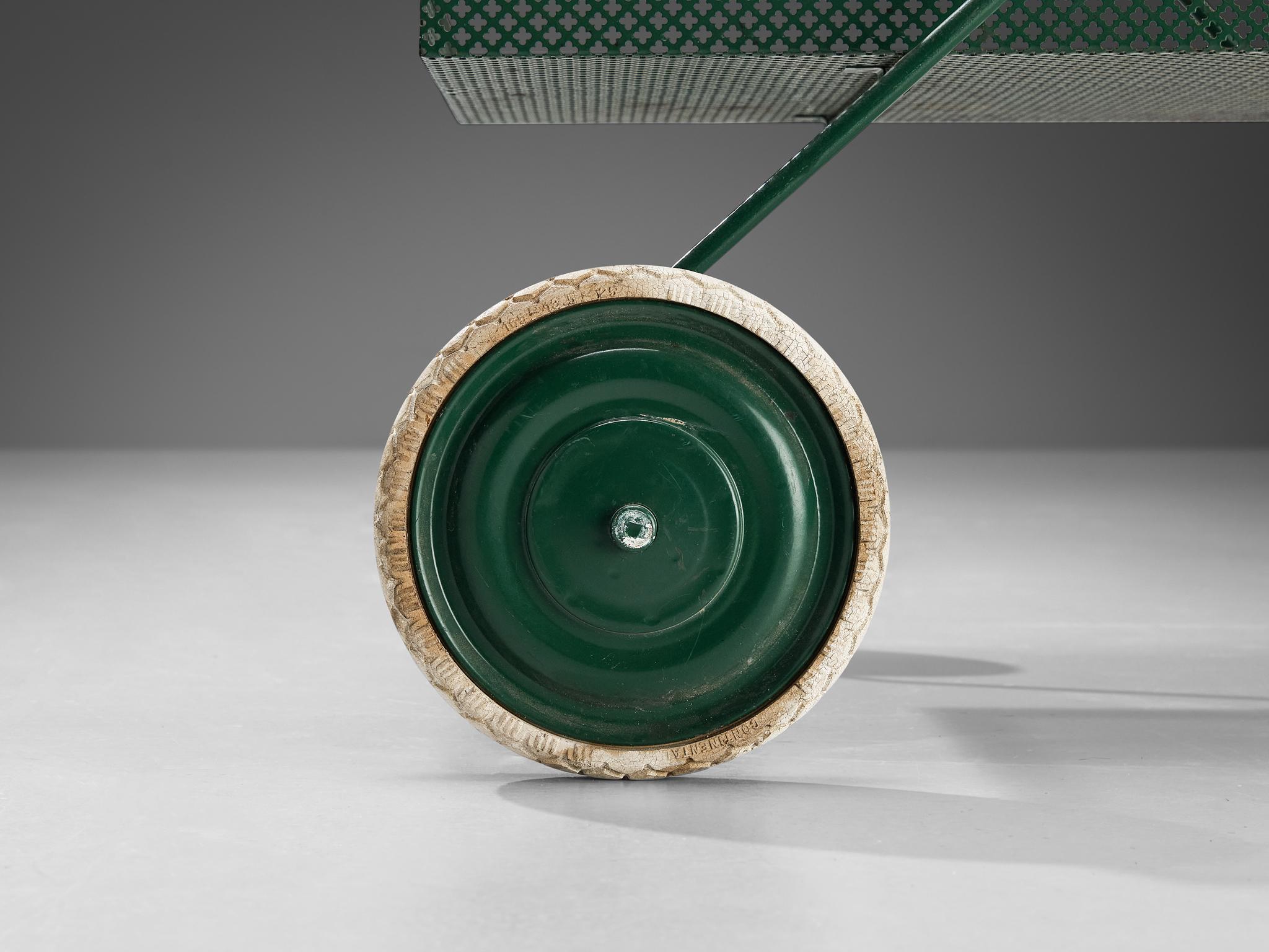 Svenskt Tenn Serving Trolley in Green Lacquered Metal For Sale 2
