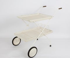 Svenskt Tenn Serving Trolley in White Lacquered Metal by Josef Frank, 1950s