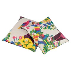 Svenskt Tenn. Two cushions. Textile design by Josef Frank. Mid-20th C.