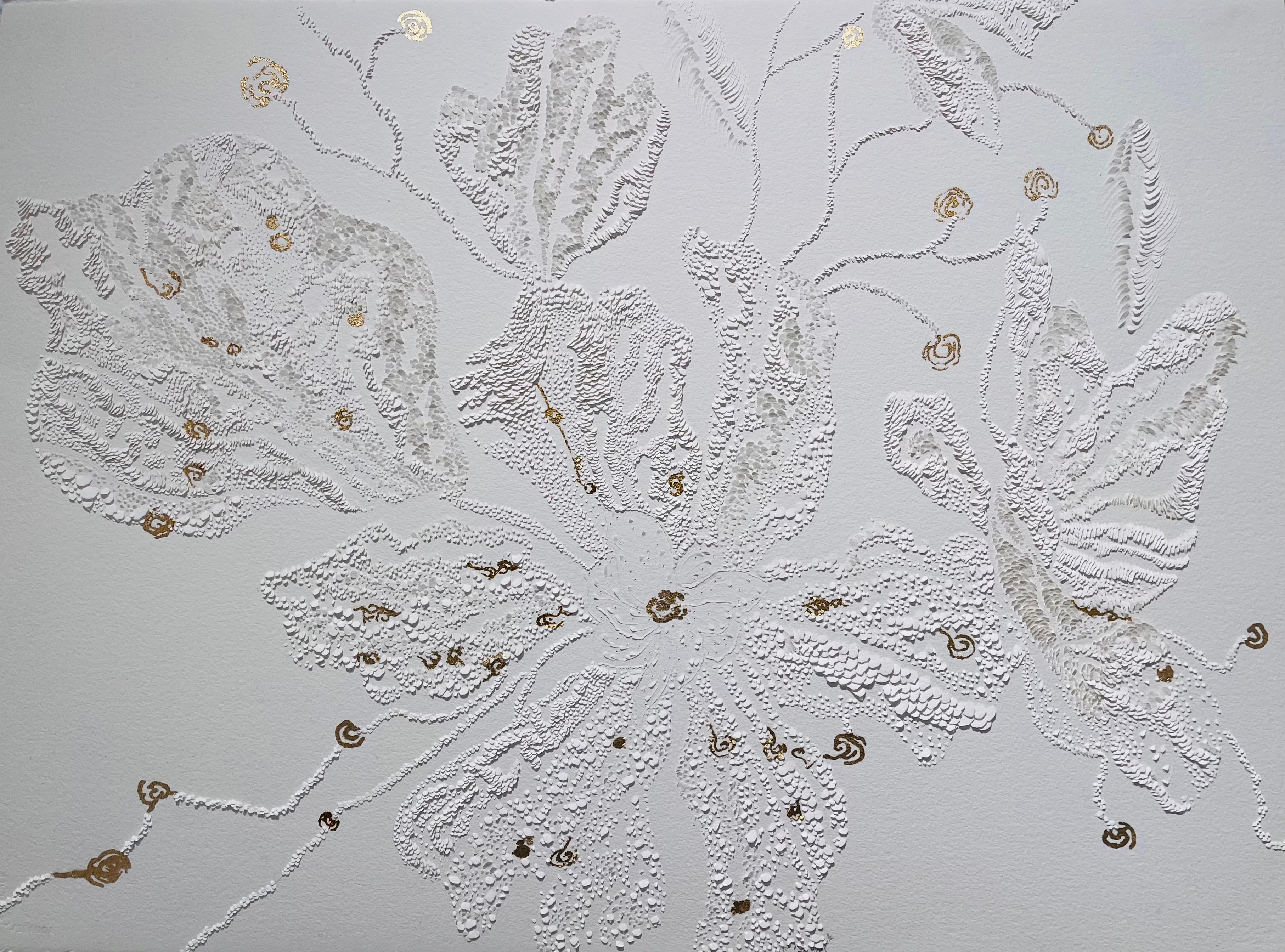 Figurative Sculpture de Séverine de La Chapelle - MURMURE DE LA TERRE- Bajo relieve sobre papel