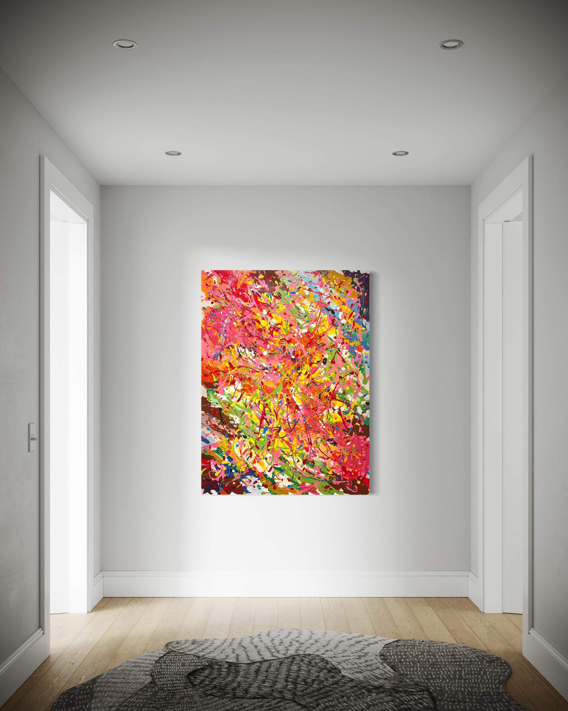 'Birthday Everyday' di Sveta Hessler - Vibrante splatter astratto contemporaneo in vendita 1