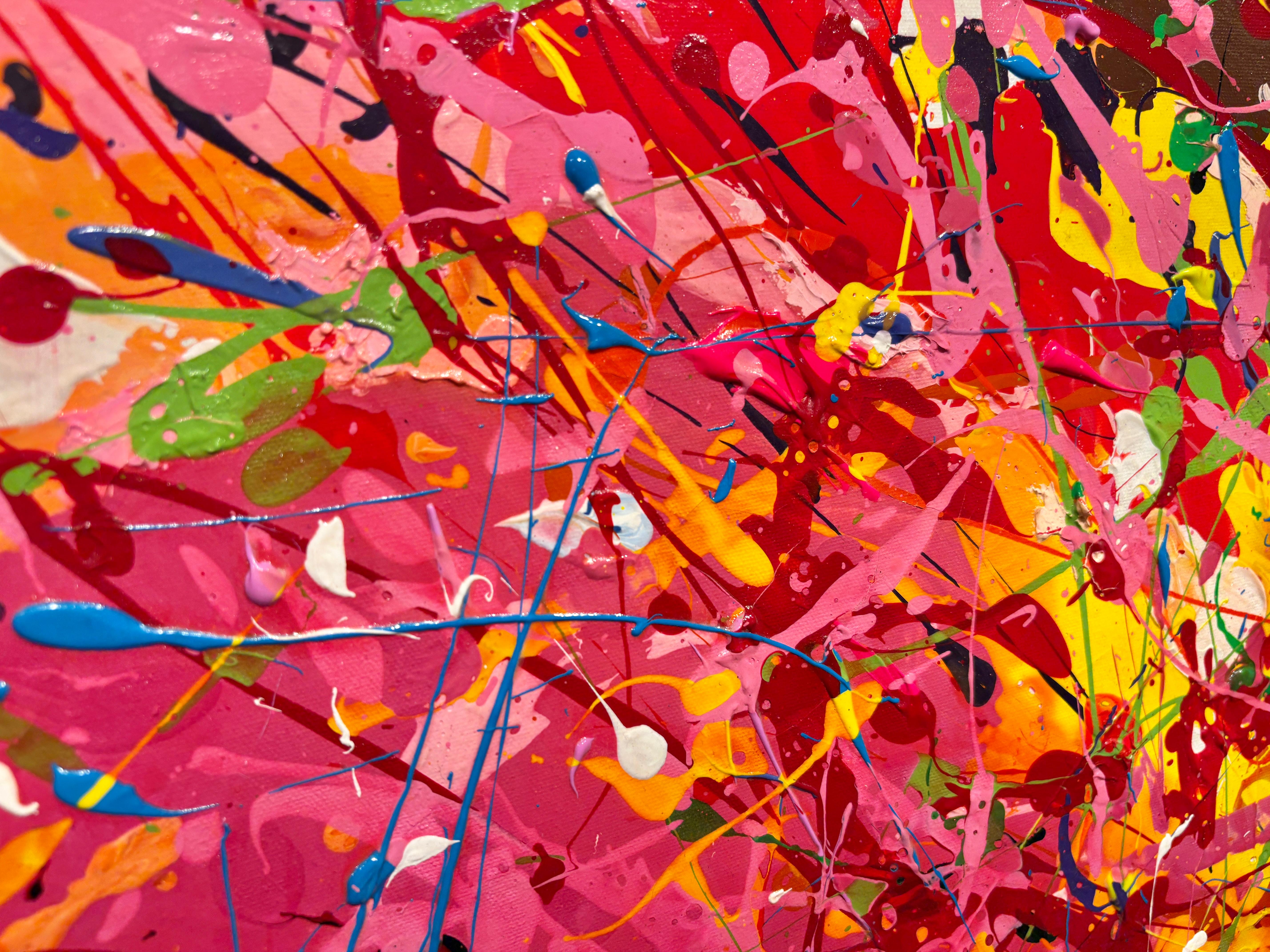 'Birthday Everyday' di Sveta Hessler - Vibrante splatter astratto contemporaneo in vendita 4