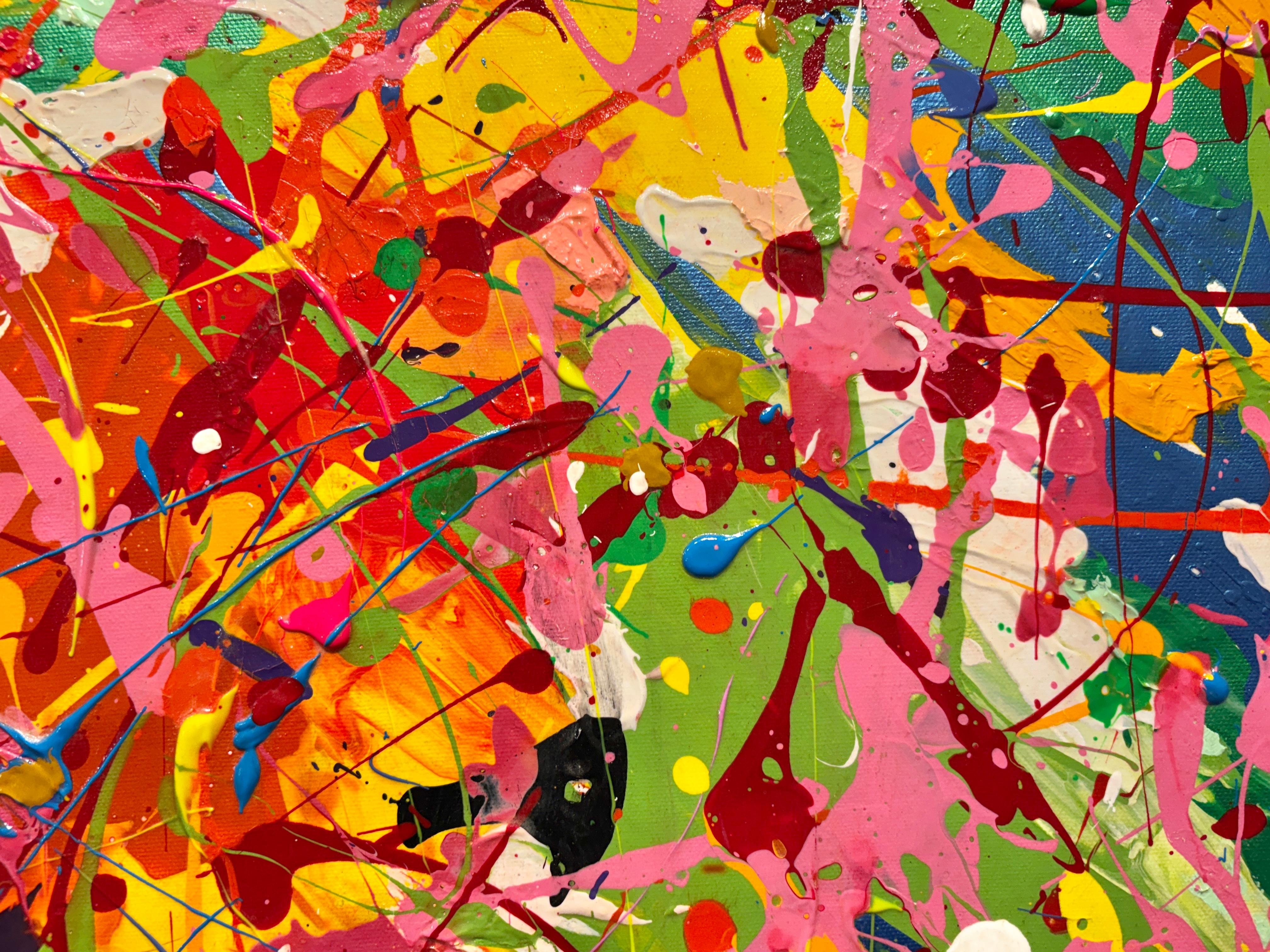 'Birthday Everyday' di Sveta Hessler - Vibrante splatter astratto contemporaneo in vendita 6
