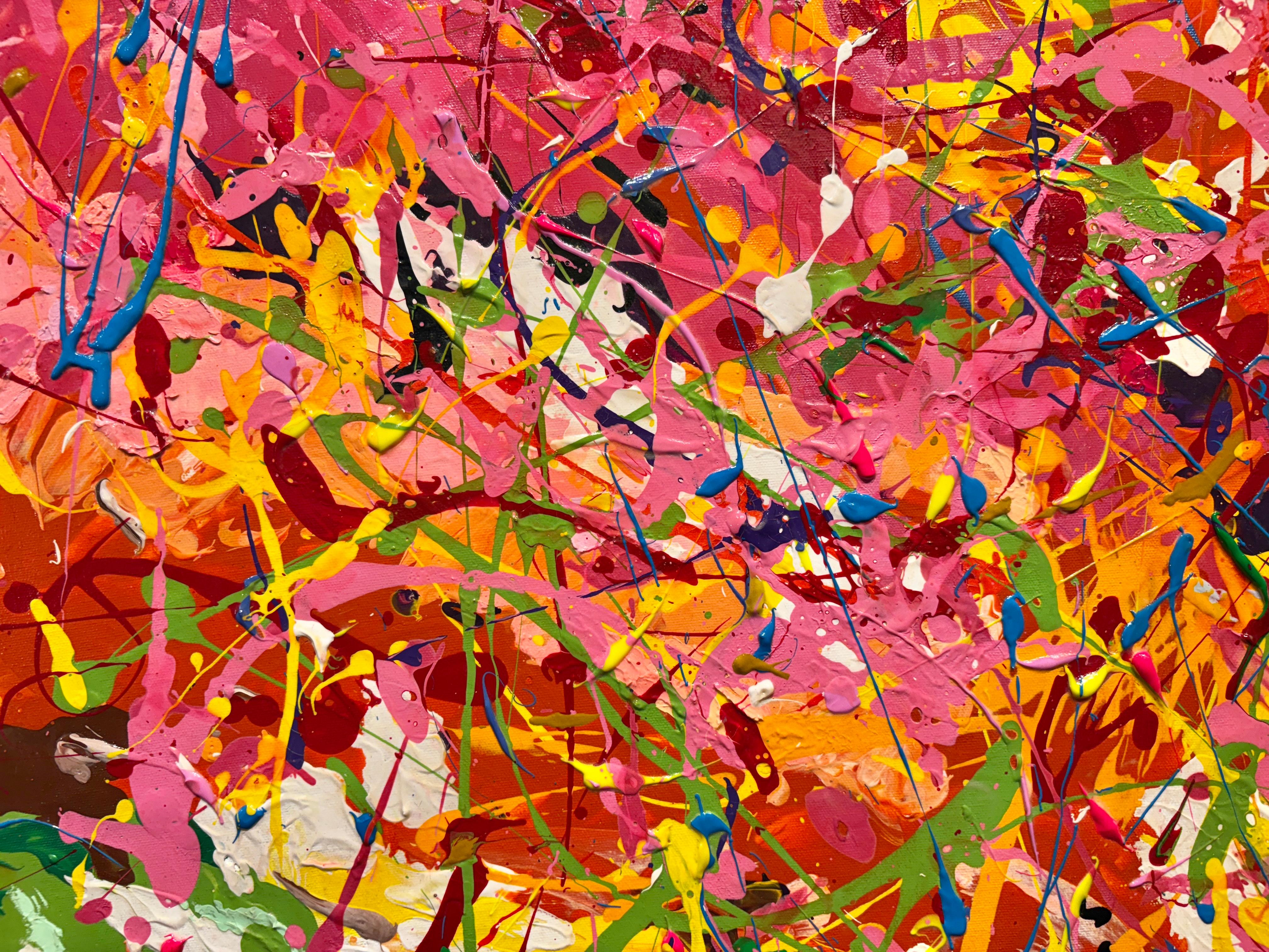 'Birthday Everyday' di Sveta Hessler - Vibrante splatter astratto contemporaneo in vendita 7