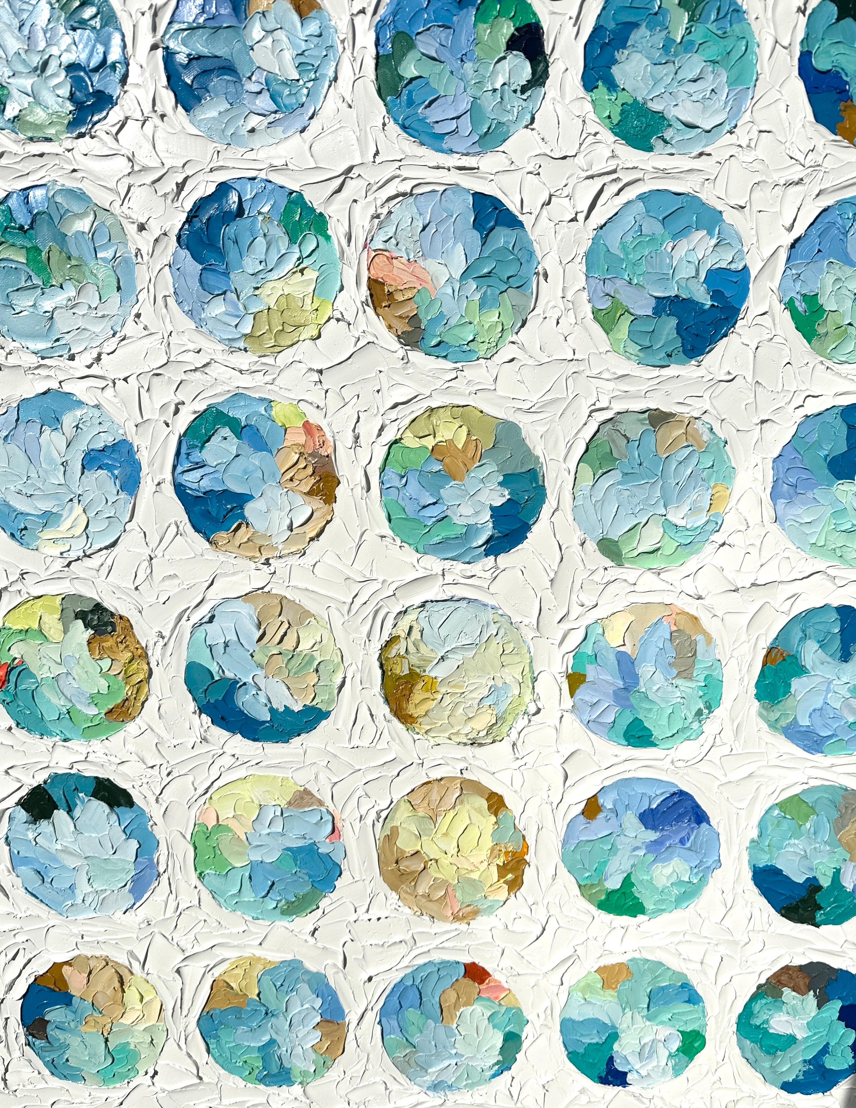 'Isola dei Caraibi' - Flora colorata dell'isola - Sfere colorate astratte moderne - Painting Contemporaneo di Sveta Hessler