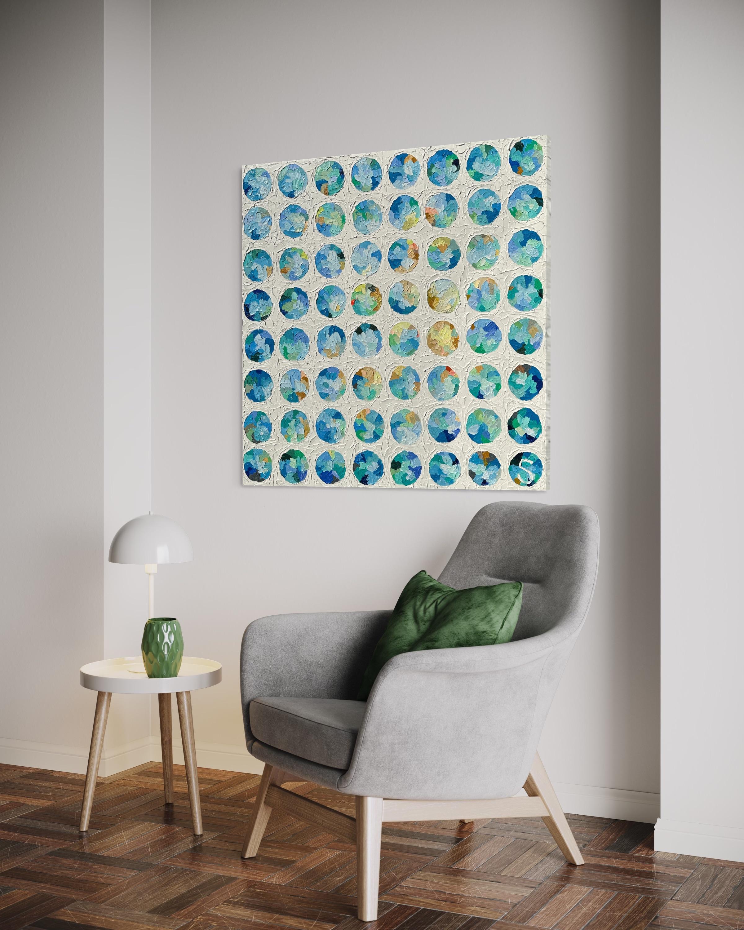 'Caribbean Island' - Colorful Island Flora - Abstract Expressionist Spheres For Sale 5