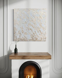 "Fiebre del oro" de Hessler - Técnica mixta Impasto de textura pesada con blanco y dorado