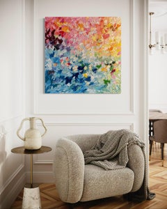 "Pradera oculta" Abstracto contemporáneo colorido de Sveta Hessler