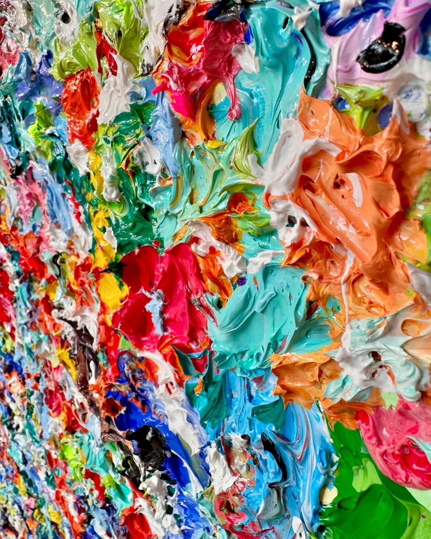 'Amore per il prato' di Sveta Hessler - Pittura acrilica dai colori vivaci e strutturati 4