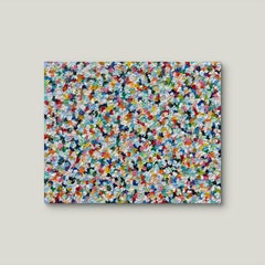 "Amor por la Pradera VII" - Colorido Arco Iris Textura Impasto Abstracto Contemporáneo