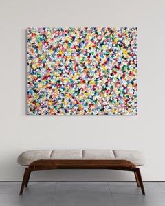 "Love for Meadow VIII", Colorful Bright Abstract Painting, Textured Impasto