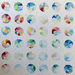 "Rainbow Rolex" Cercles géométriques colorés Abstrait contemporain - Sveta Hessler