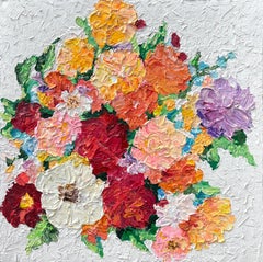 "Wild and Beautiful II" by Hessler - Colorful Impasto Abstract Floral Painting