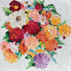 "Wild and Beautiful II" by Hessler - Colorful Impasto Abstract Floral Painting