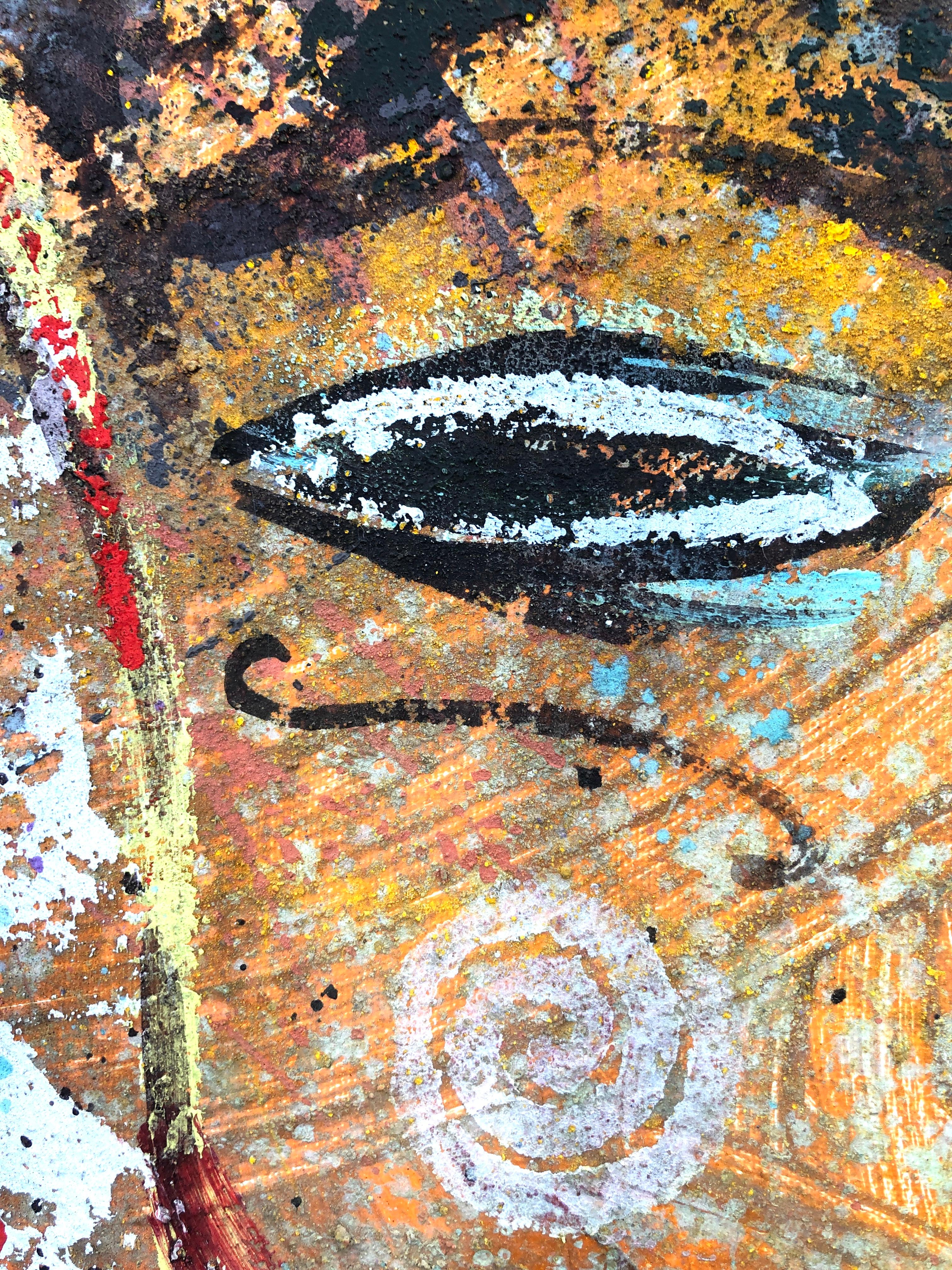 Géminis técnica mixta sobre lienzo pintura Expresionismo Abstracto - Abstract Painting Beige de Svetla Georgieva
