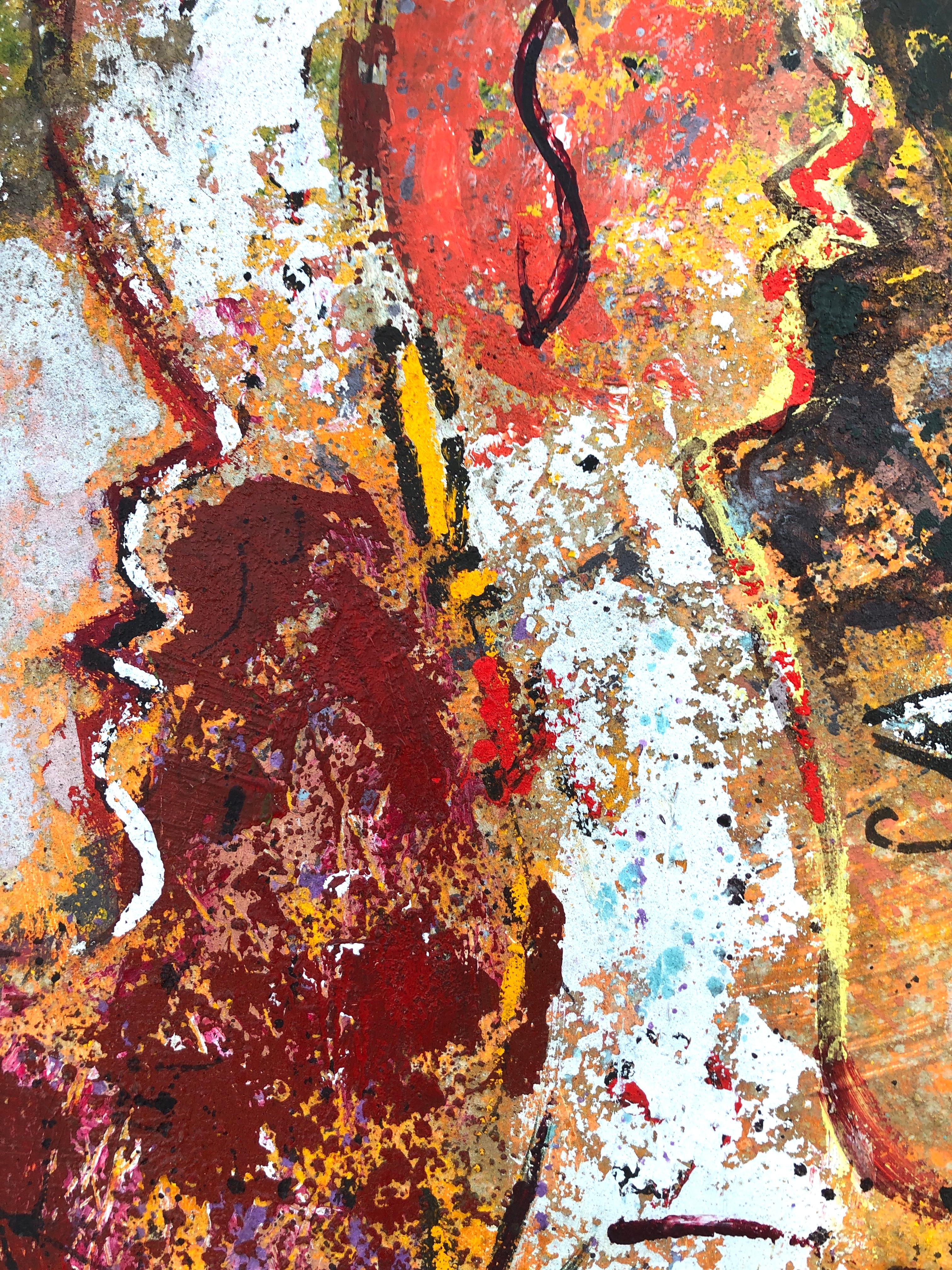 Géminis técnica mixta sobre lienzo pintura Expresionismo Abstracto en venta 2
