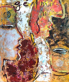 Gemelli tecnica mista su tela pittura Espressionismo astratto