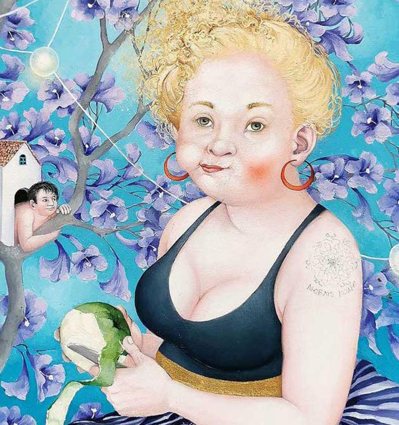 Mlle Jacaranda - Painting de Svetlana Kalachnik