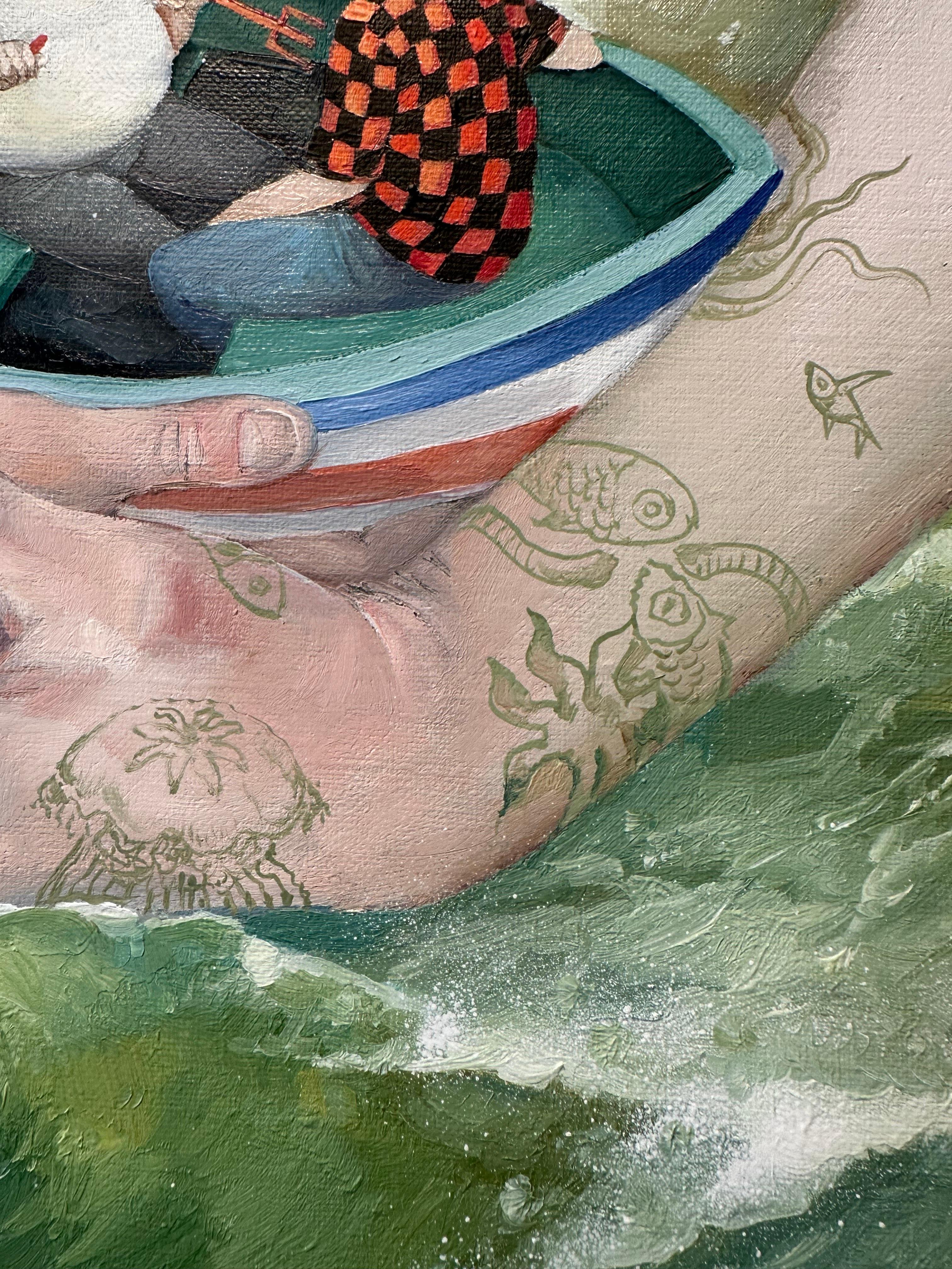 Queen of the Seas (Grau), Figurative Painting, von Svetlana Kalachnik