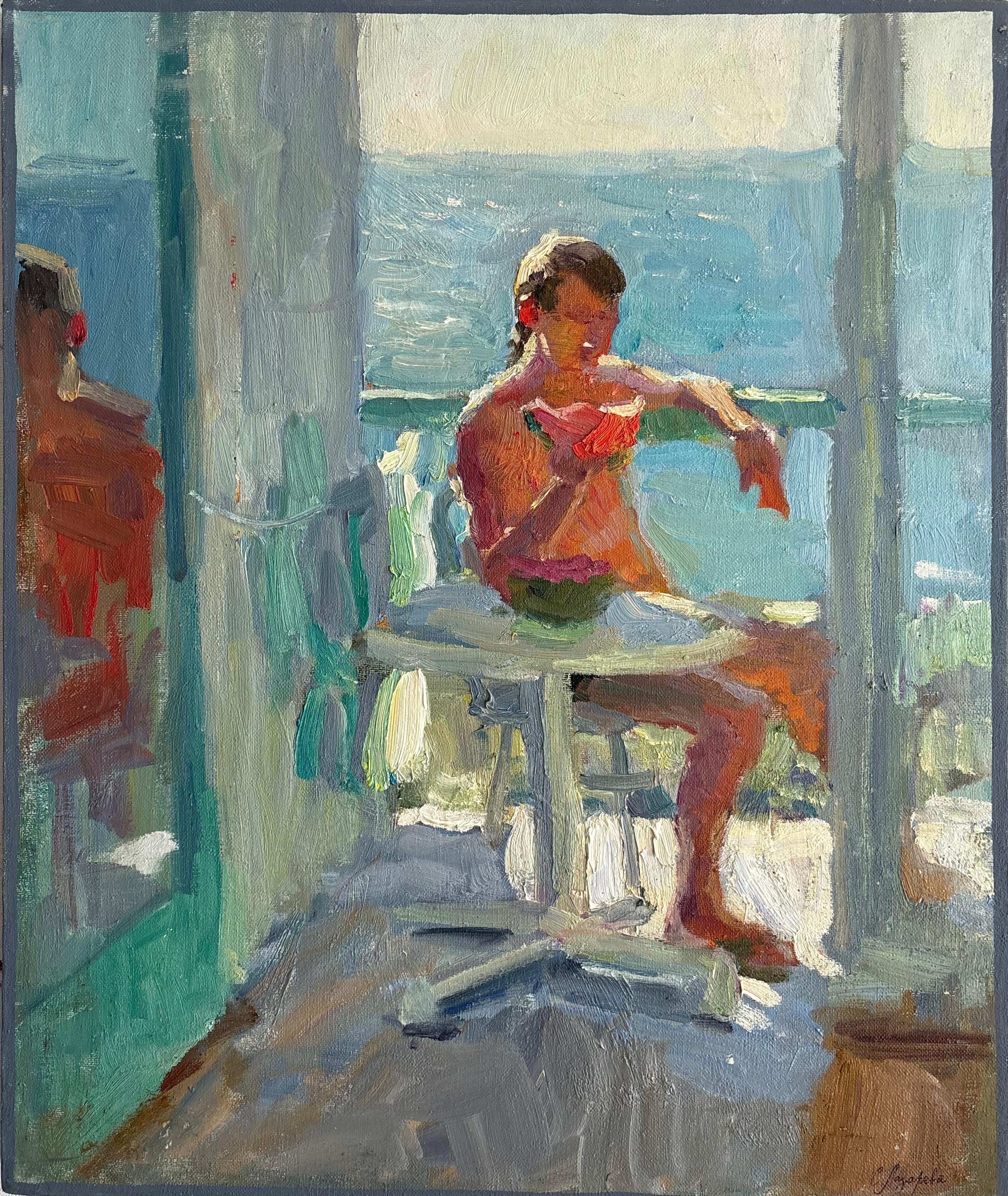 Svetlana Lazareva Figurative Painting - "Midday heat"