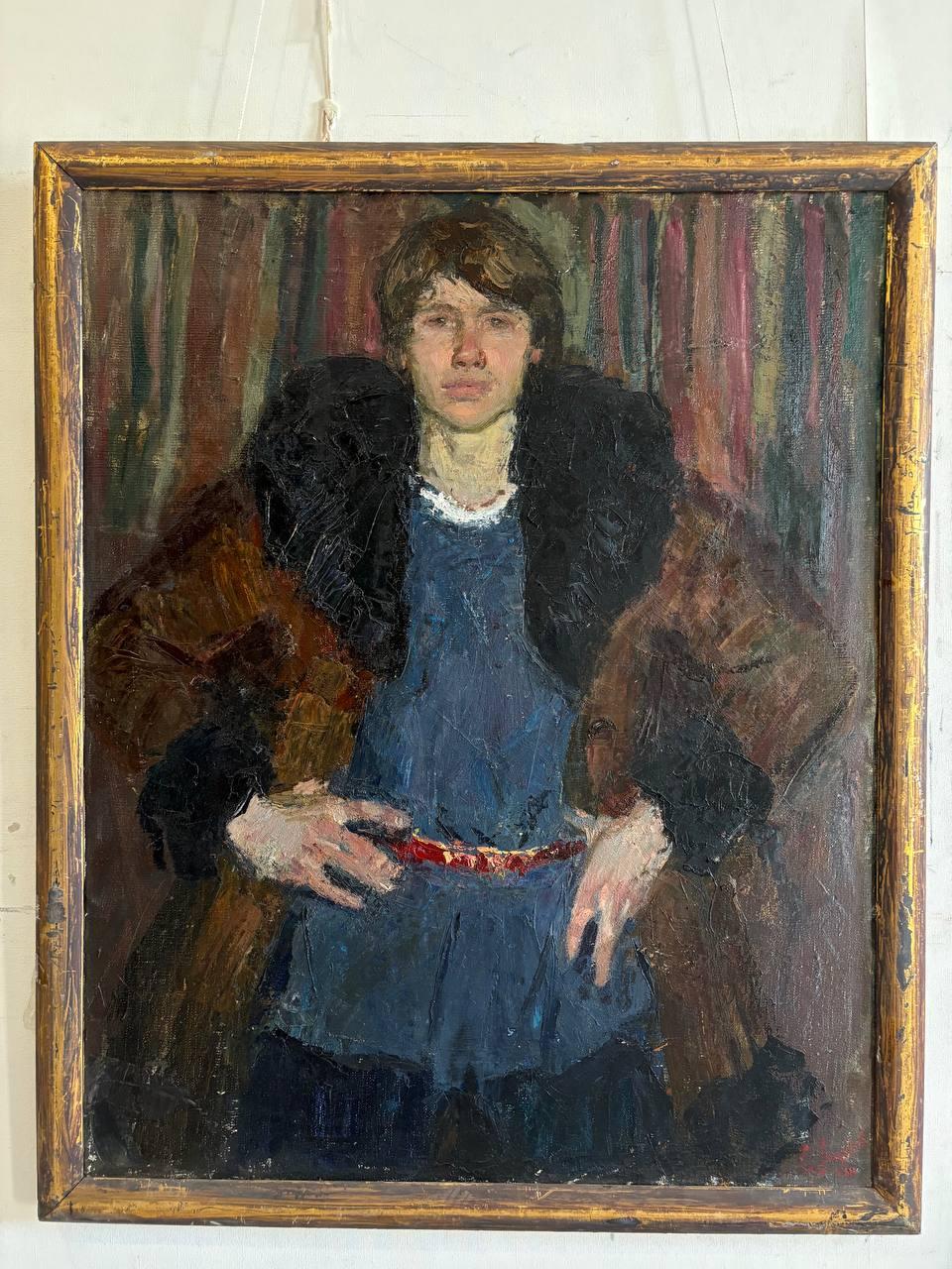 Svetlana Lazareva Portrait Painting – "Wassyl im Schafspelzmantel"