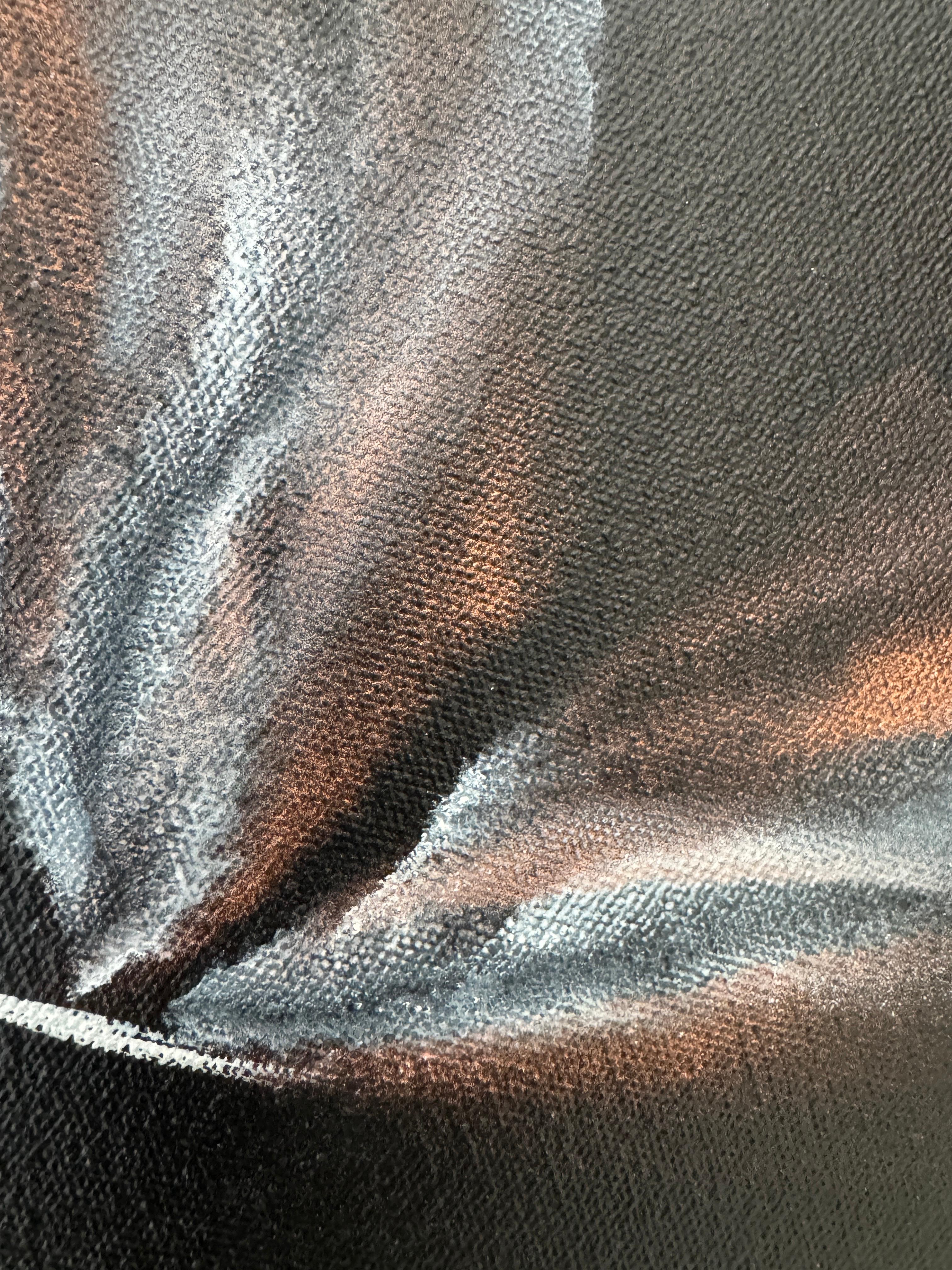 SCATTERING DREAMS-III - Gray Abstract Painting by Svetlana Martin